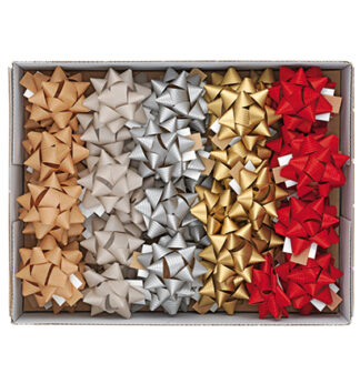 36 stelle nastro carta ecocolor 20mmxØ9cm colori assortiti natale Brizzolari