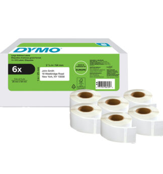 Value Pack 6 rotoli etichette LW per Indirizzi 25 x 54mm bianco Dymo
