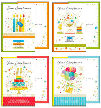 Biglietto Buon Compleanno 4 soggetti assortiti Kartos