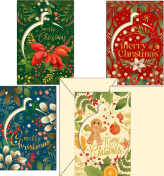 Biglietto auguri Natale c/applicazione in fantasie assortite Kartos