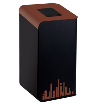 Gettacarte Rubik Evo Marrone 80Lt con sportello per la raccolta differenziata