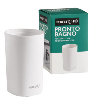 Bicchiere porta spazzolini Pronto Bagno bianco Perfetto