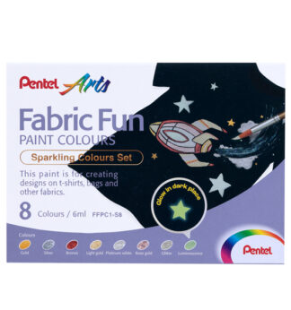 Set 8 colori sparkling per tessuto Fabric Fun Pentel
