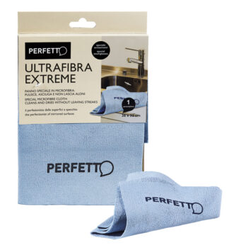 Panno multiuso Extreme in microfibra acciaio/vetri 32x36cm blu Perfetto
