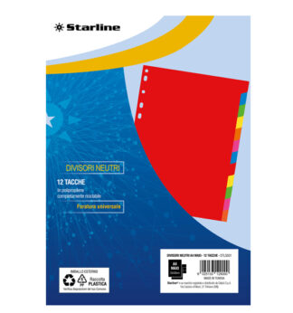 Divisori neutri in PP 12 tacche f.to A4 MAXI 22x30cm Starline