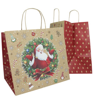 Blister 15 shopper in carta bio kraft 35x22x32cm Big Santa Mainetti Bags
