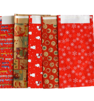 Sacchetto carta c/patella adesiva 26X40+5cm fantasie natale assortite Sadoch