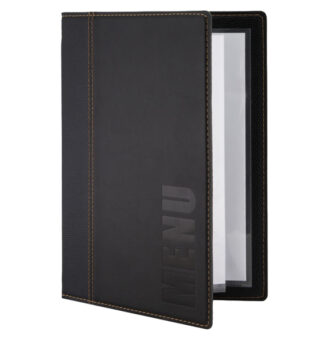 PORTA MENU' A5-18x25cm NERO TRENDY con 1 INSERTO DOPPIO