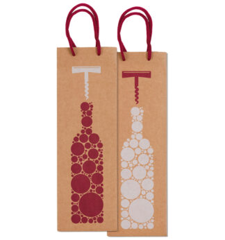 Portabottiglie natale carta kraft c/stampa fantasia 37x12x9cm Sadoch-stagionale