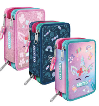 Astuccio 3 zip Candy collection fantasie assortite Giotto